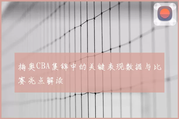 梅奥CBA集锦中的关键表现数据与比赛亮点解读